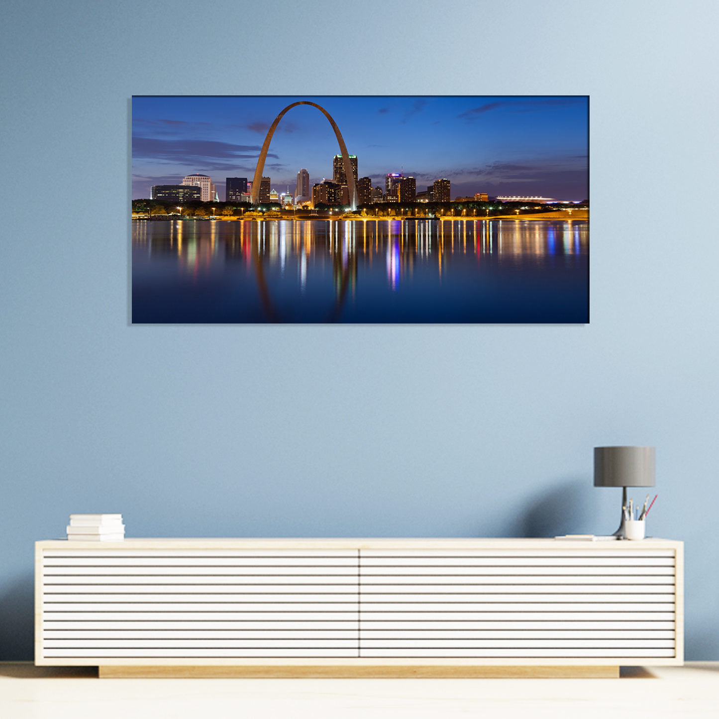 Gateway Arch at Twilight Abstract Canvas Print Wall Painting
