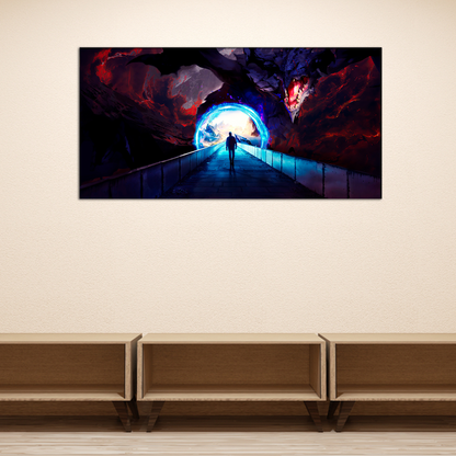 Man Walking in the Bridge Canvas Print Wall Painting