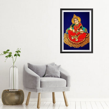 Beautiful Mahalaxmi Kalamkari Canvas Wall Frame