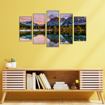 Mountain River View MDF Panel Painting