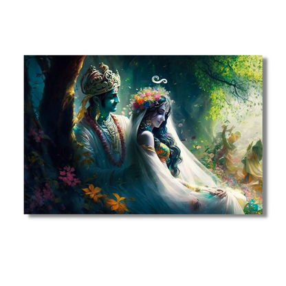 Classic Lord Radha Krishna Premium Print Canvas Wall Painting