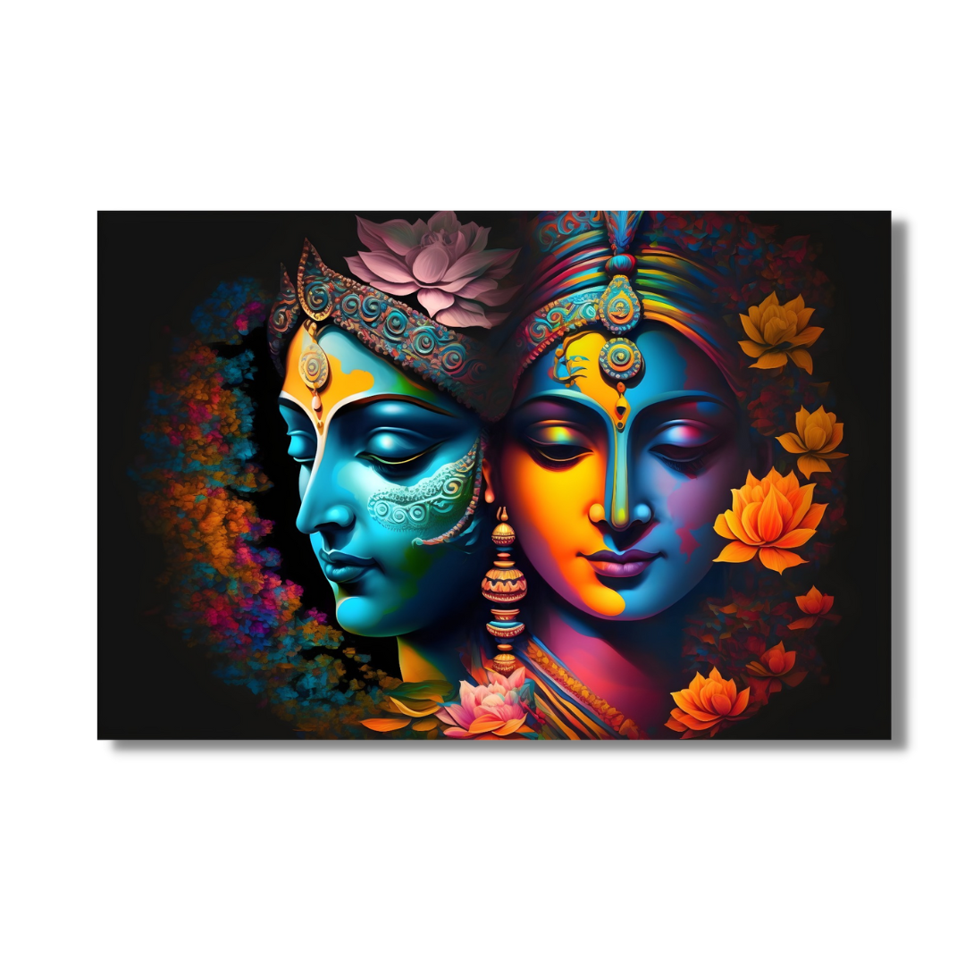 Love Of Lord Radha Krishna Premium Art Canvas Wall Painting