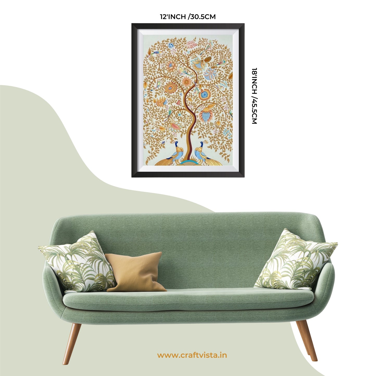 The Tree of Kalamkari Artwork Painting Canvas Wall Frame