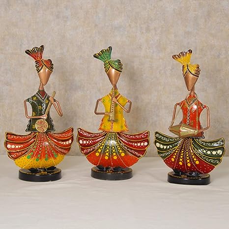 decorative iron dolls of rajasthani trial musicians