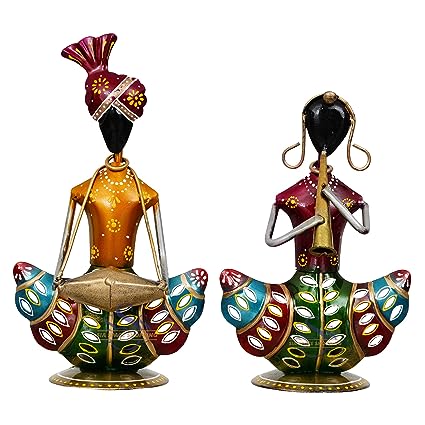 Handicrafts Paradise Tribal Rajasthani Musicians in Iron Decorative 