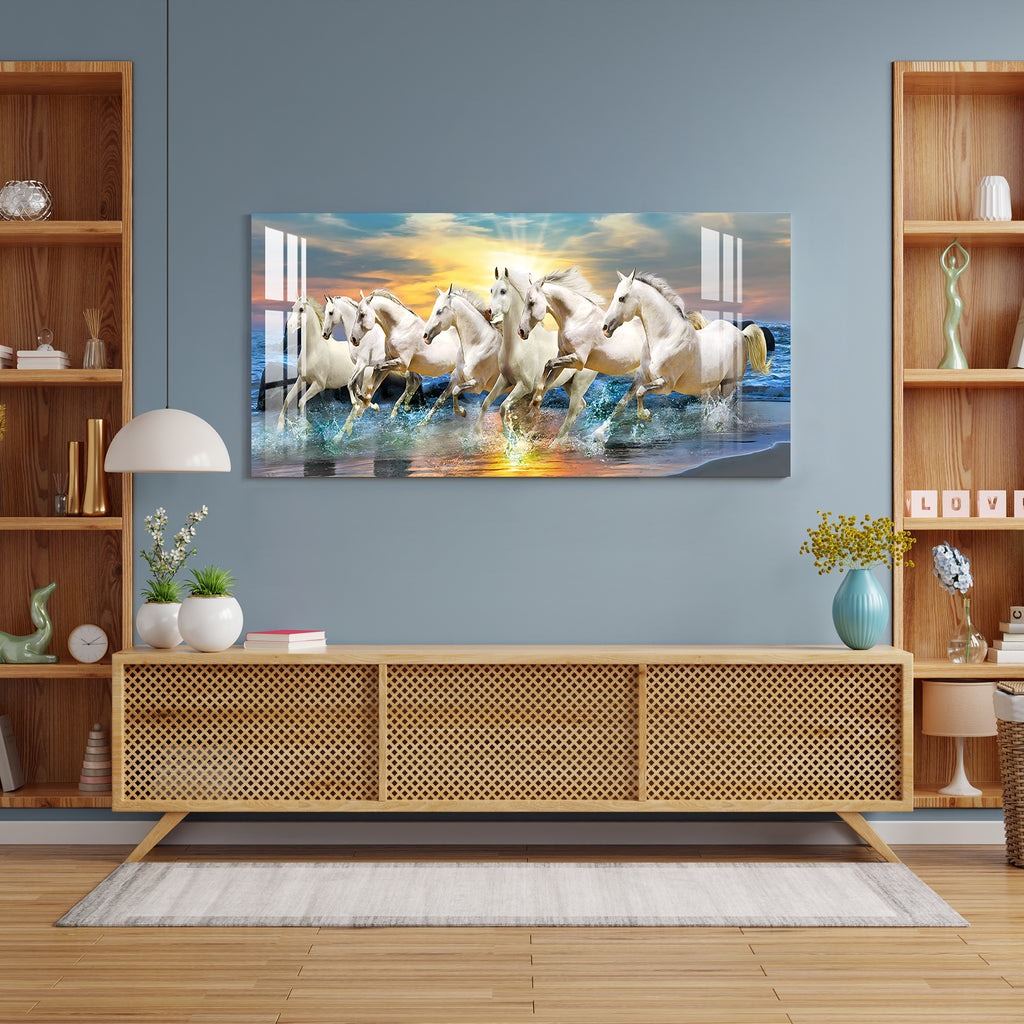 HD Quality Seven horse running Acrylic wall Art