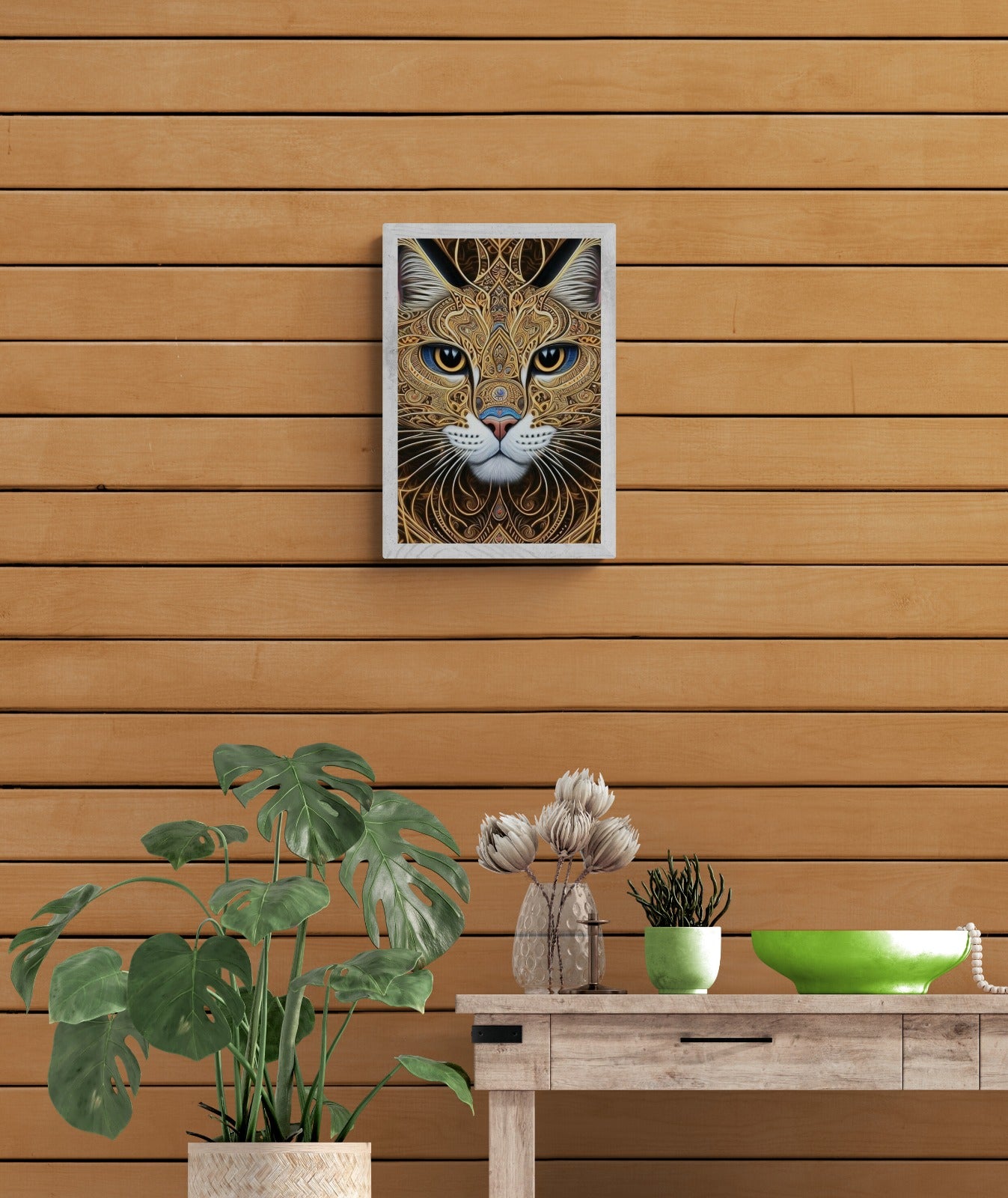 Wild cat face Wall frame