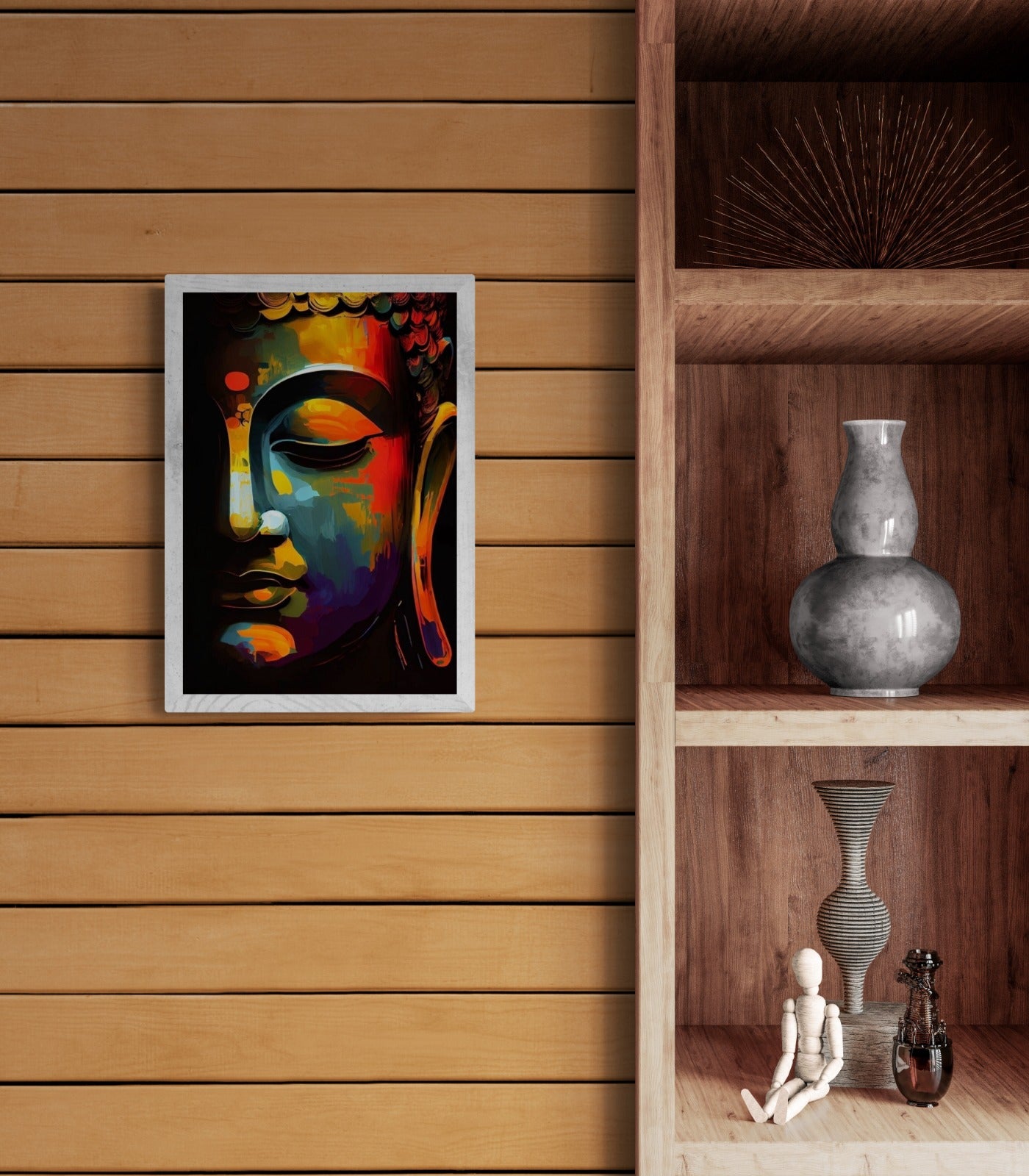 Meditation budha face wall frame