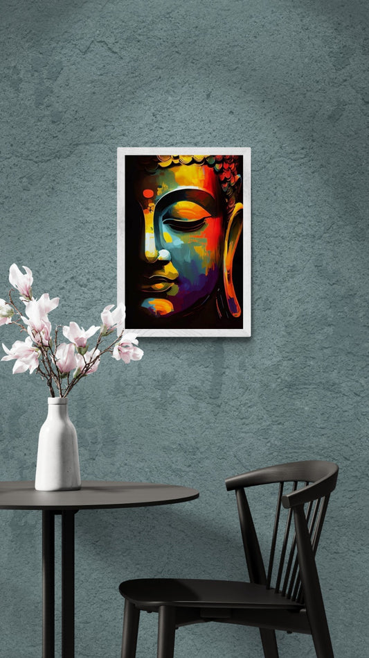 Meditation budha face wall frame