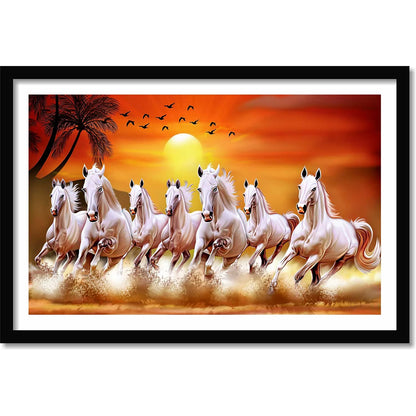 Seven Horses Decorative Mount Wall Frame