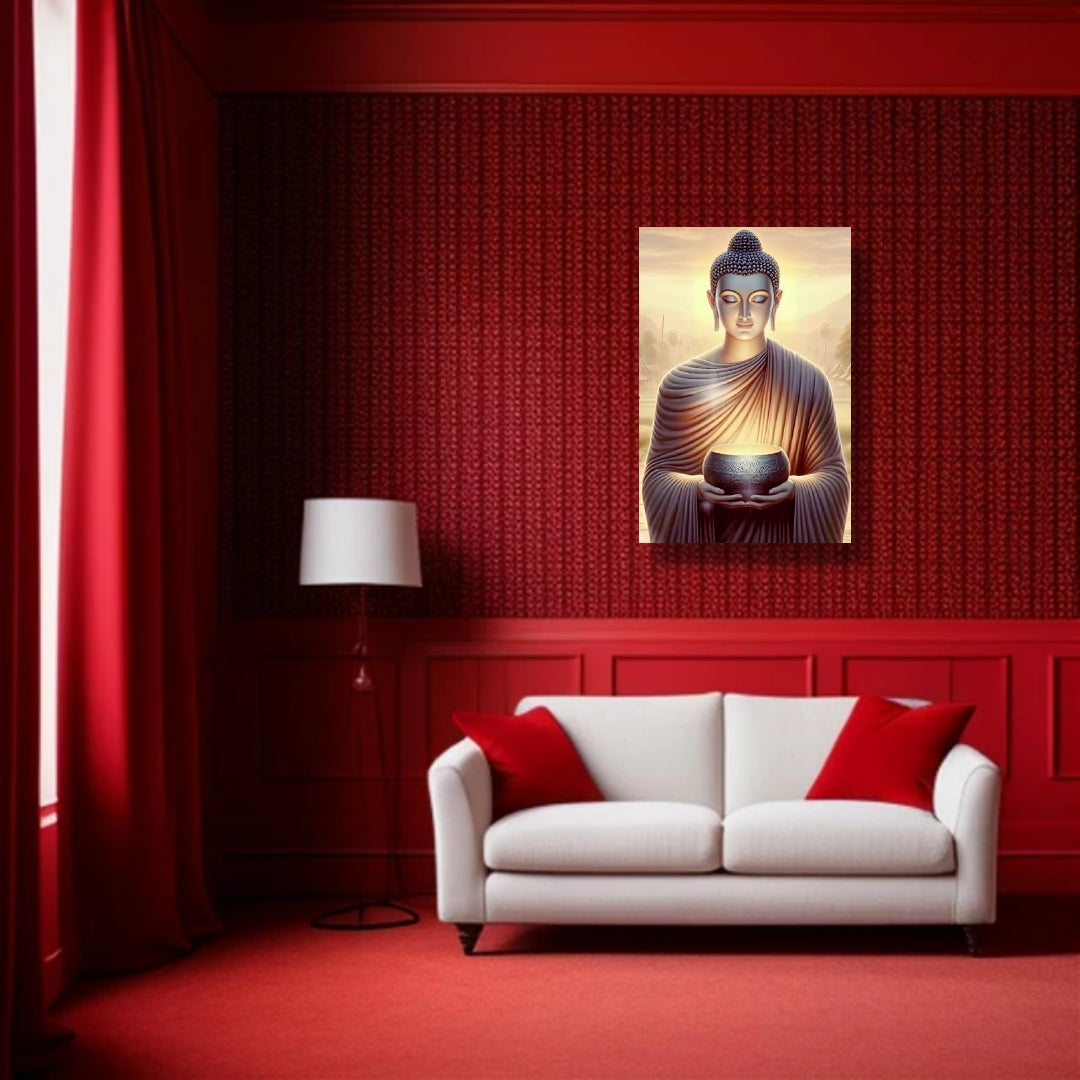 Buddha peaceful canvas wall painting