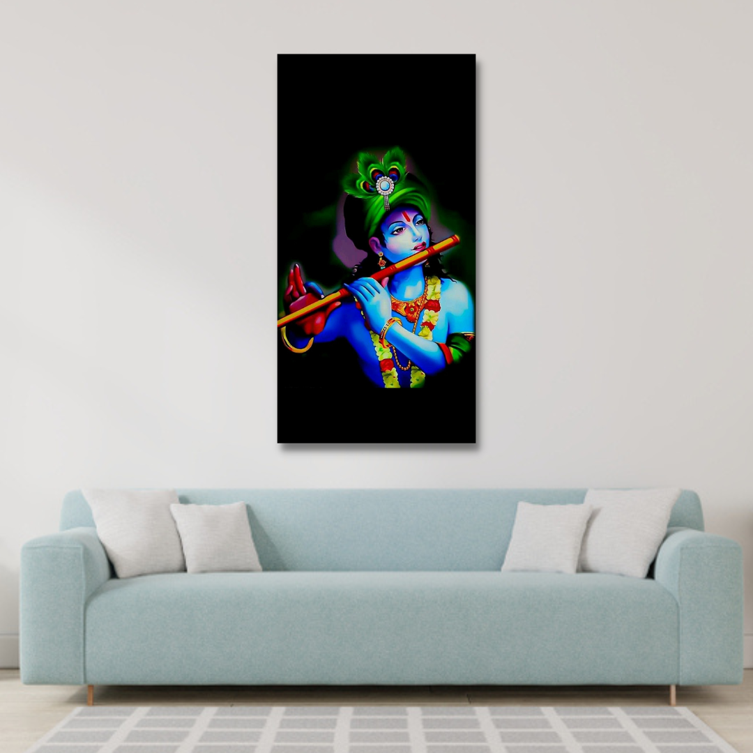 Lord Krishna Religious Canvas Wall Painting