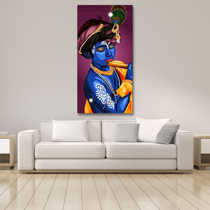 Lord Krishna  beautiful Religious Canvas wall Painting