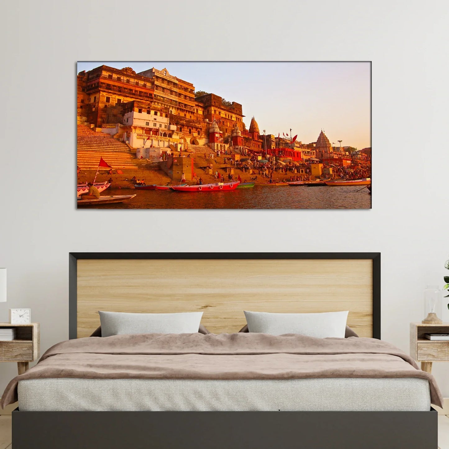 Ganga Ghat Canvas Wall Painting
