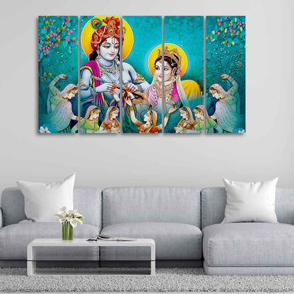 Lord Radha Krishna Religious MDF wall panel painting