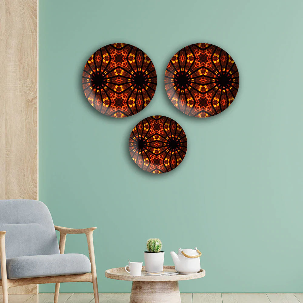 Classic Design Madhubani Wall Plates  Painting Set of Three