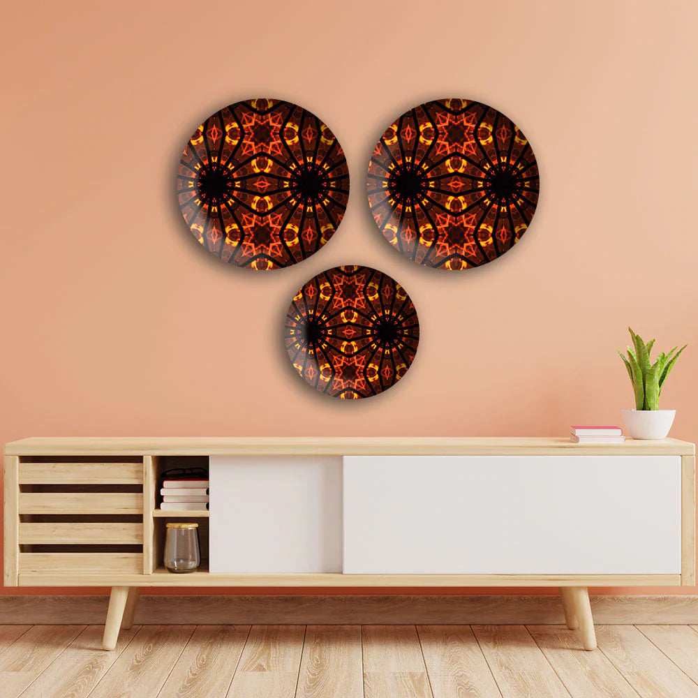 Classic Design Madhubani Wall Plates  Painting Set of Three