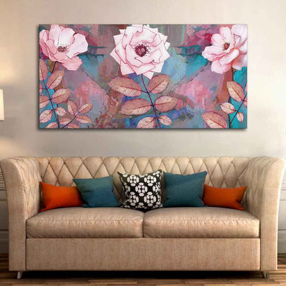 Modern Abstract Art of Pink Rose Canvas Wall Painting