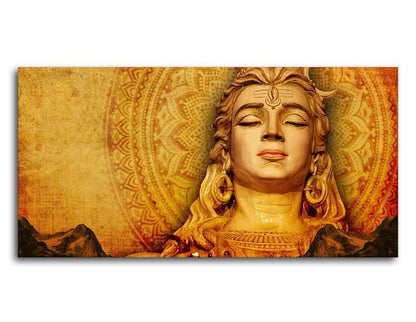 Premium Canvas Spiritual Lord Shiva Canvas Wall Painting