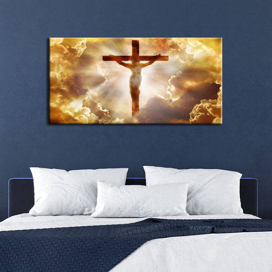 Jesus Christ Hanging On Cross Canvas Wall Painting