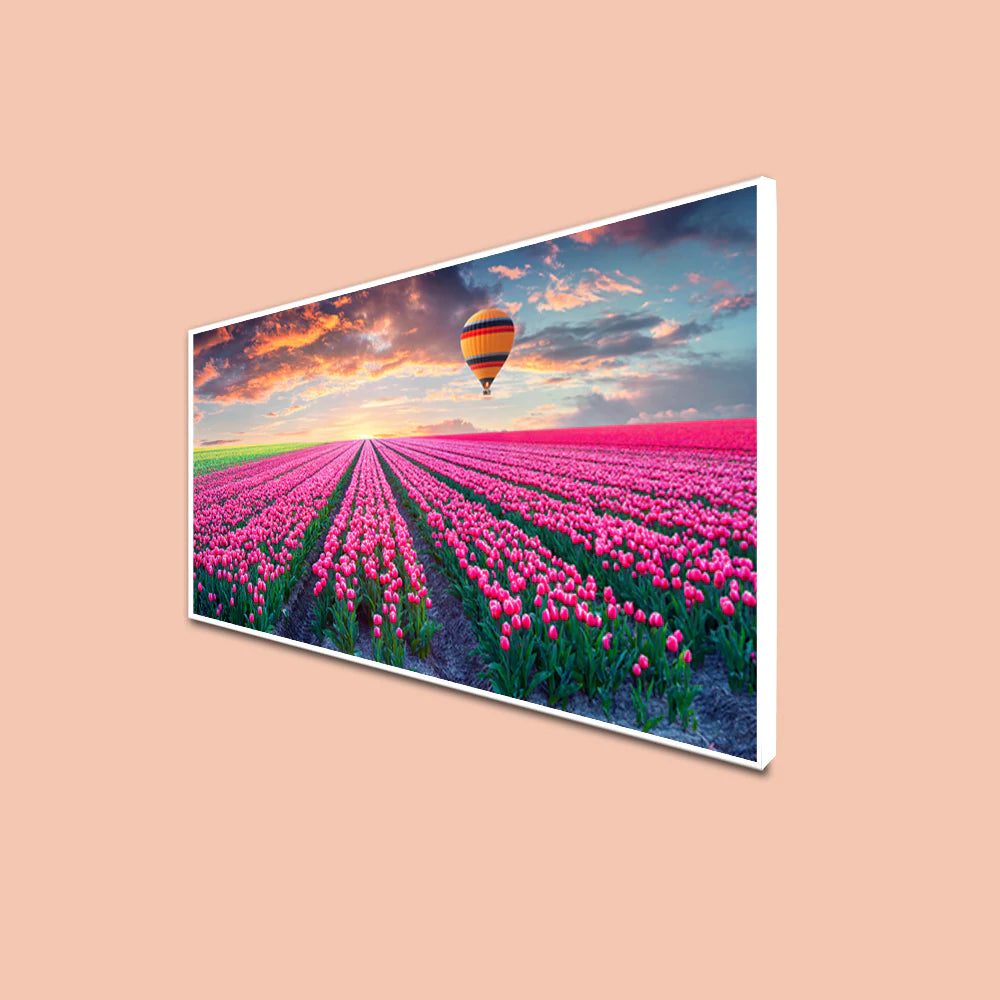 Pink Rose Canvas Floating Frame Wall Painting