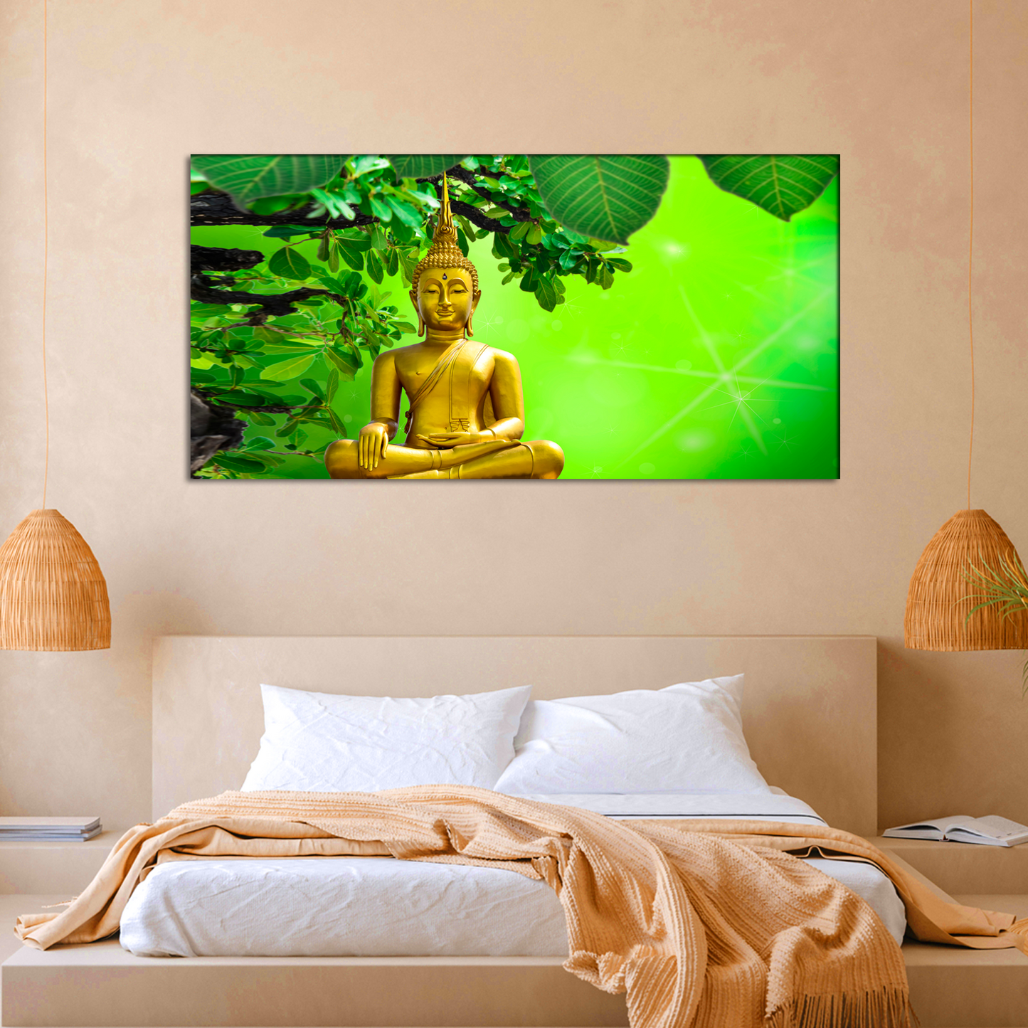 Beautiful Lord Buddha Religious Canvas Wall Painting