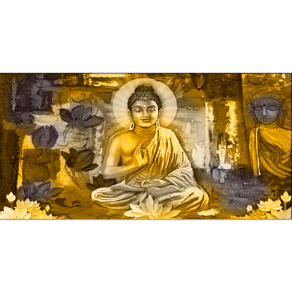 Buddha medictation under a tree Canvas Print Wall Painting