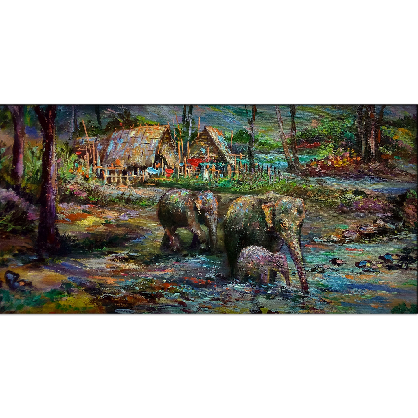 Elephants Animal Canvas Wall Painting