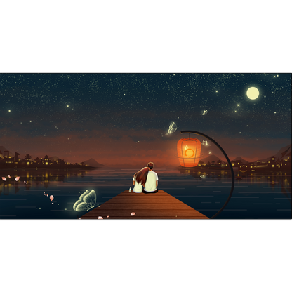 Couple Watching the Starry Sky Canvas Print Wall Painting