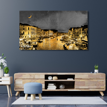 Golden night view Canvas Print Wall Painting