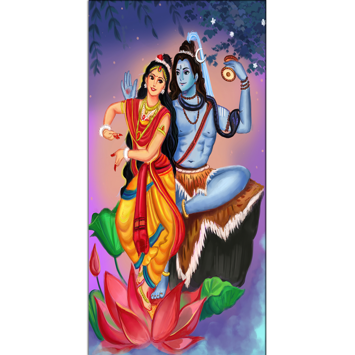 Shiv Parvati Canvas Print Wall Painting