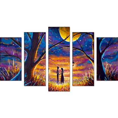 Beautiful Couple In Evening Landscape MDF Panel Painting