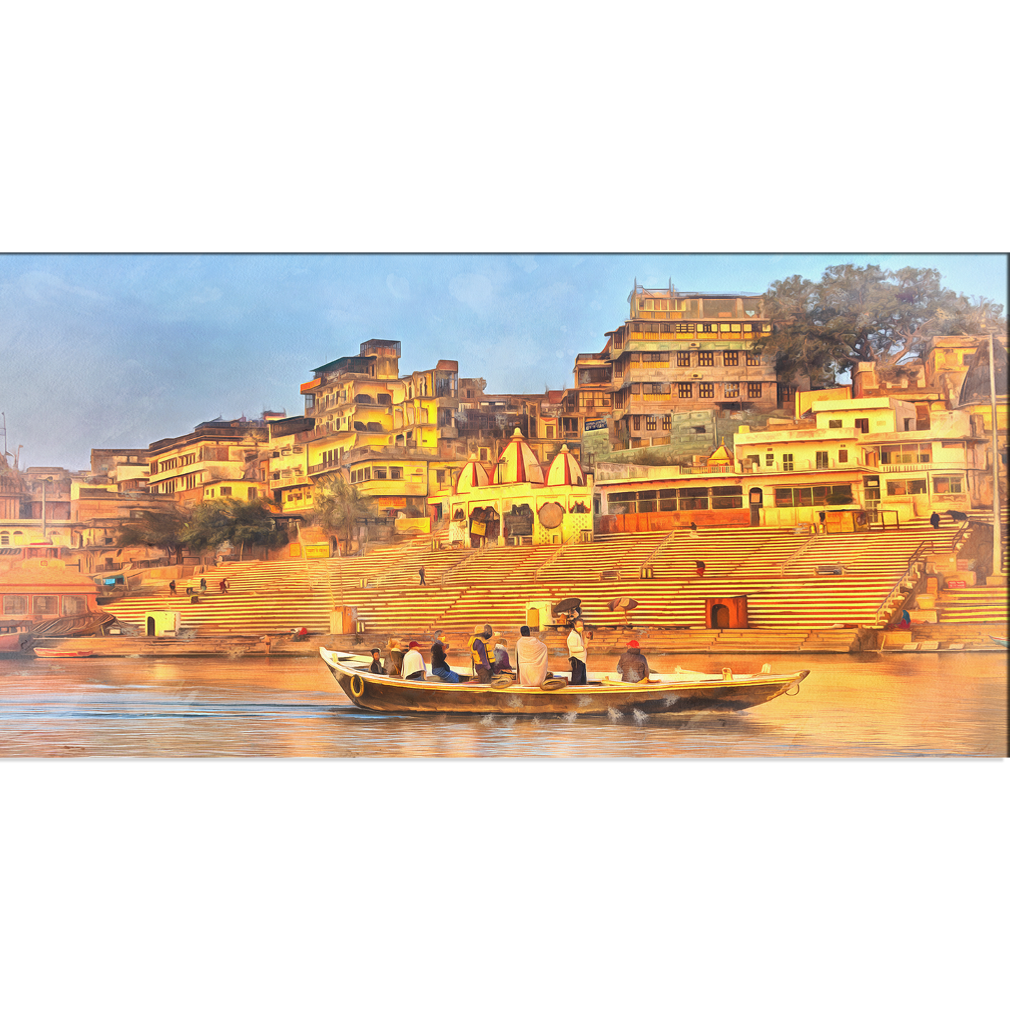 Ganges Colorful Abstract Canvas Print Wall Painting