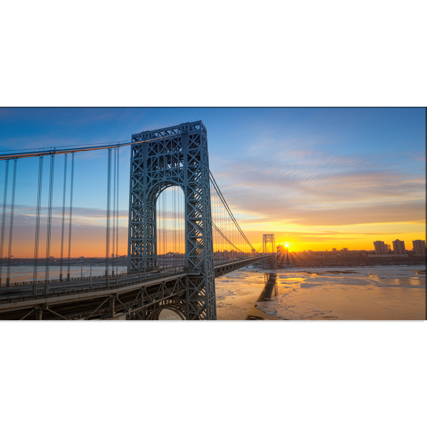 Bridge and Sunset Canvas Print Wall Painting