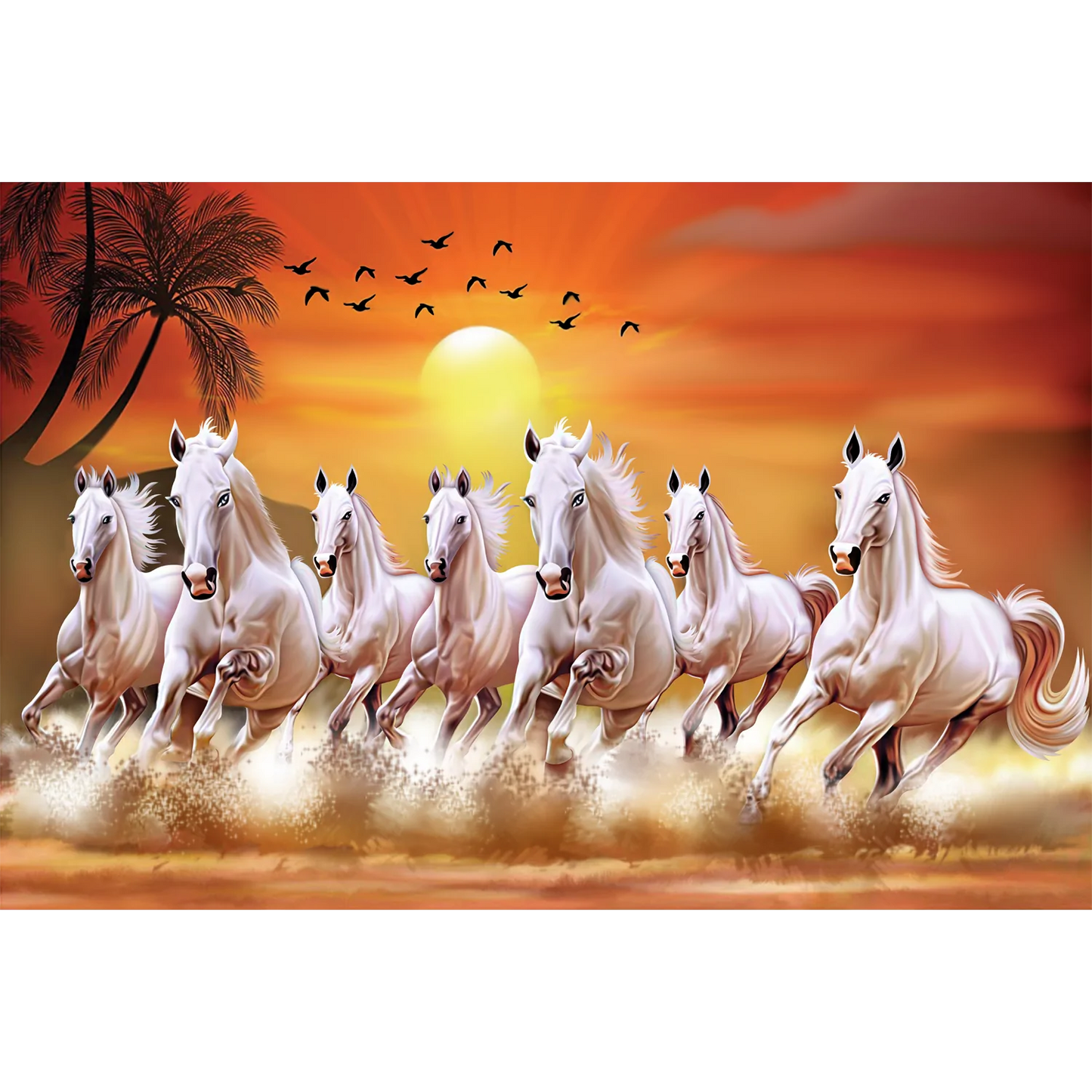 Seven horses running Wallpaper