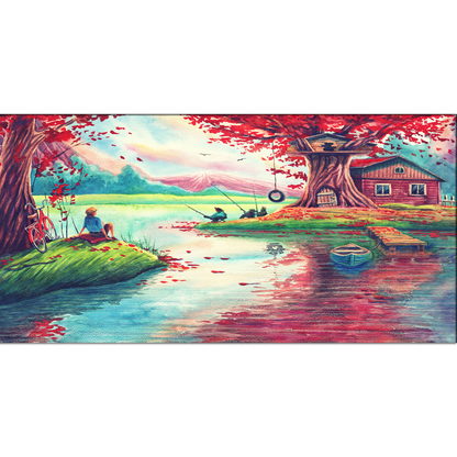 Forest With River Canvas Print Wall Painting