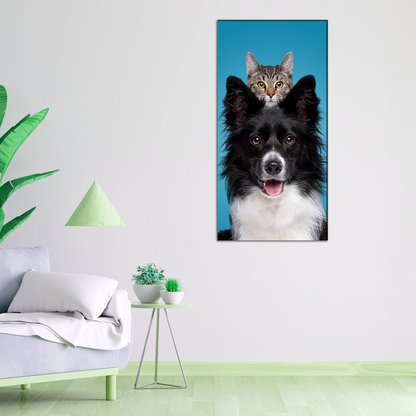 Dog & Cat Canvas Print Wall Painting