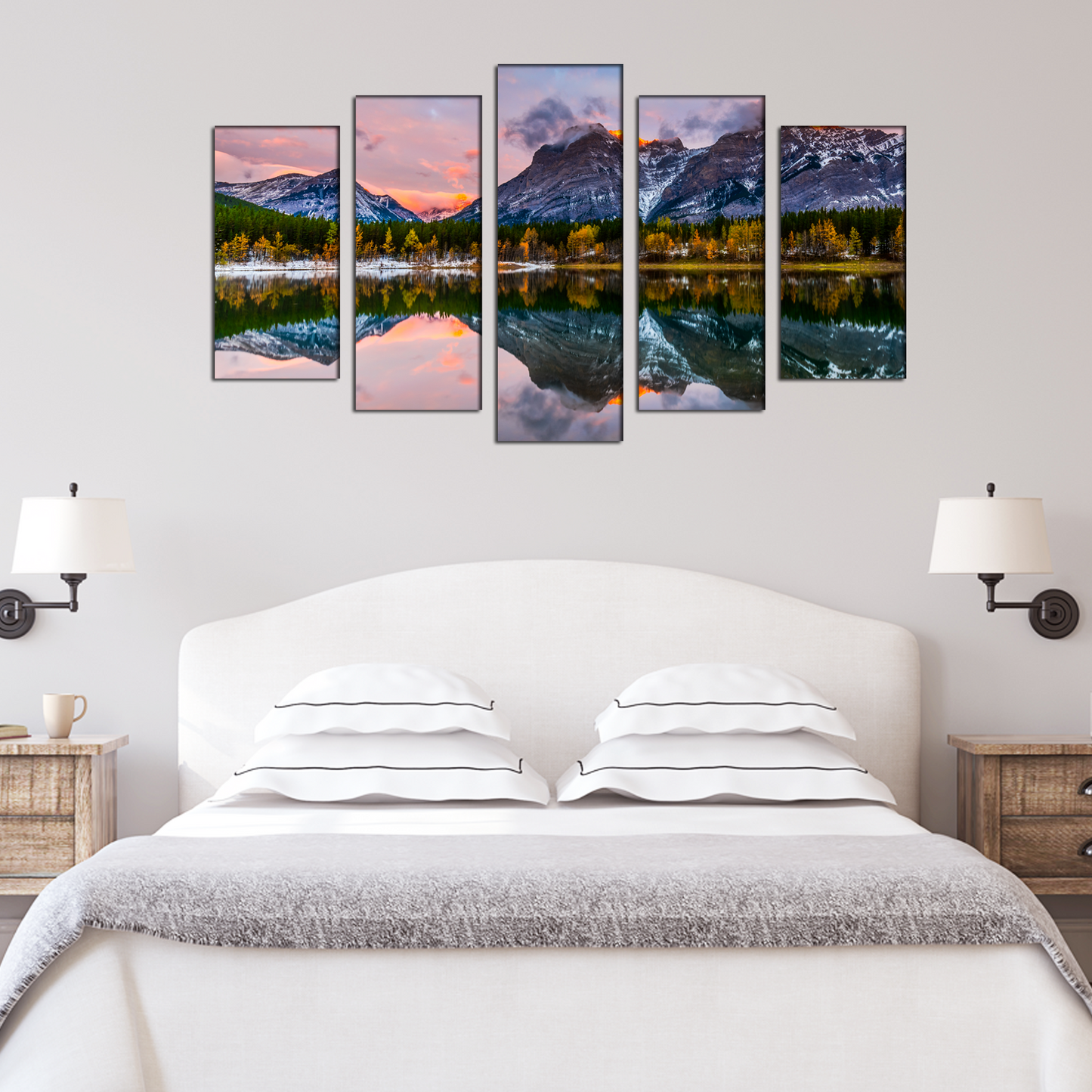 Mountain River View MDF Panel Painting
