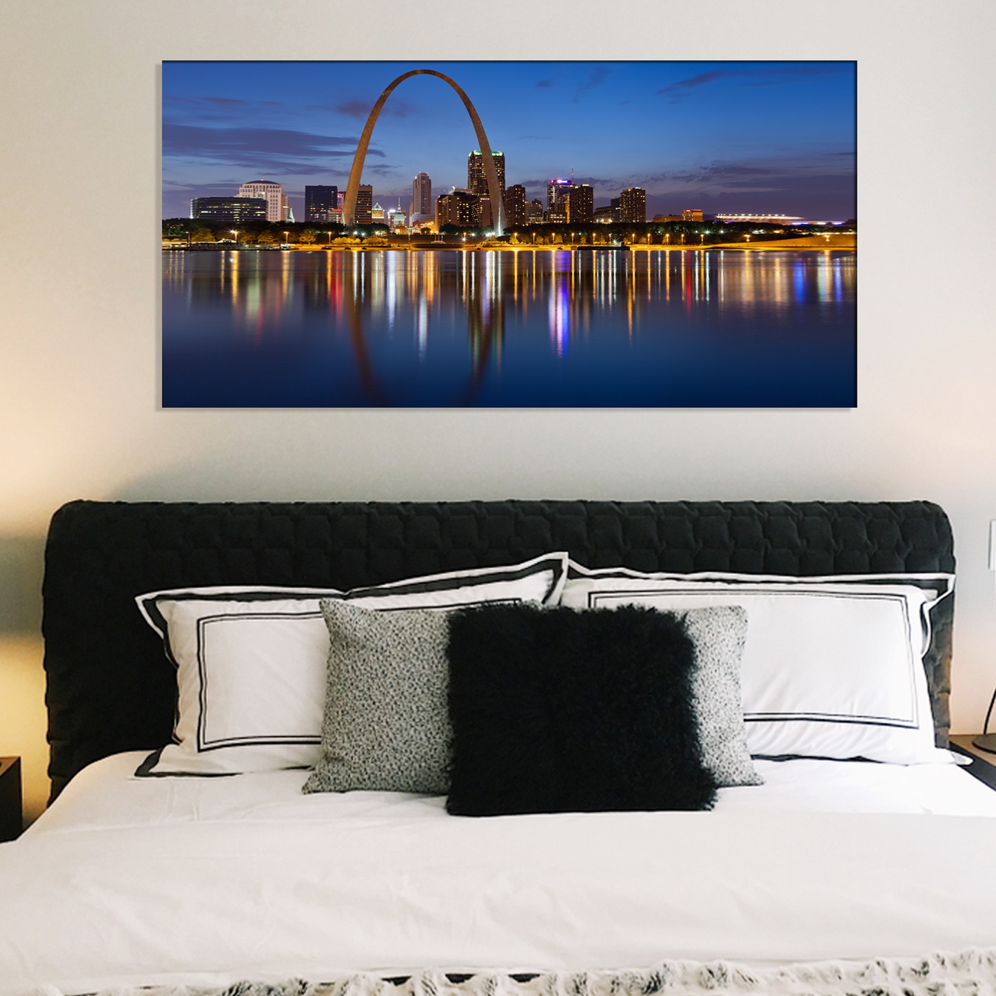 Gateway Arch at Twilight Abstract Canvas Print Wall Painting