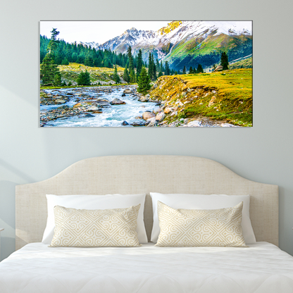 Mountain and River Abstract Canvas Print Wall Painting