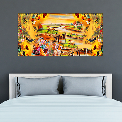 Village Nature Modern Art Canvas Print Wall Painting