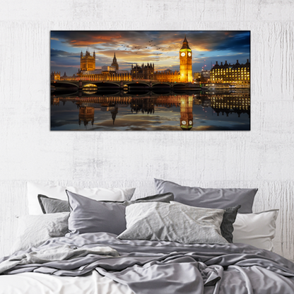 Big Ben Clock Tower Modern Art Canvas Wall Painting