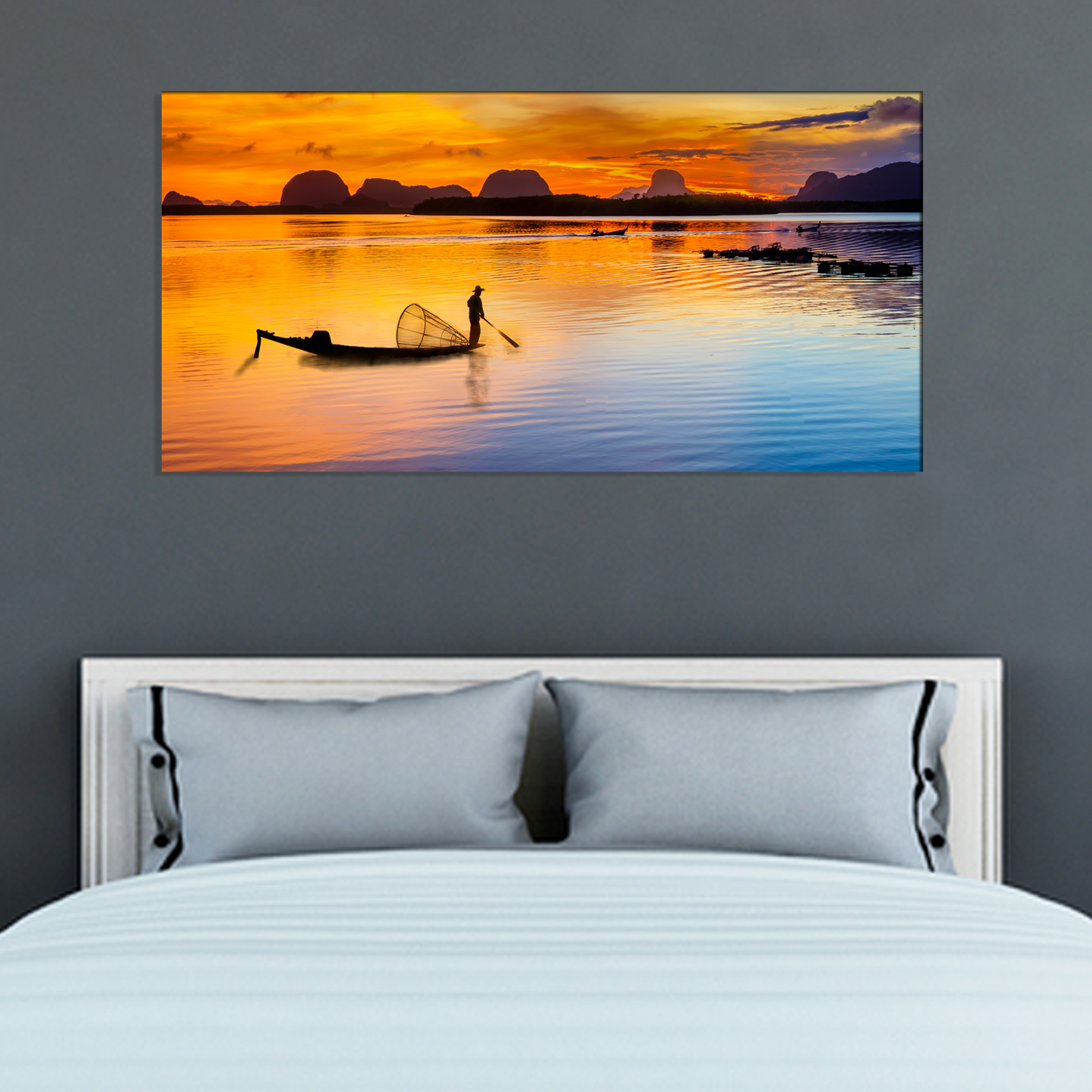 Sunset River View Canvas Print Wall Painting