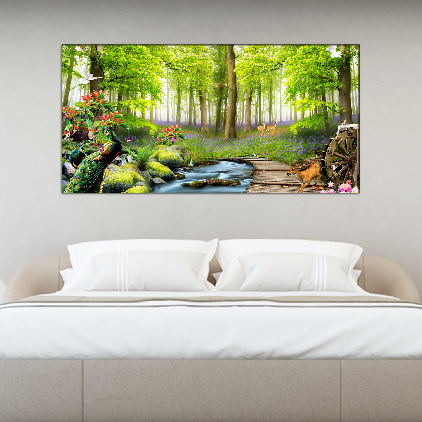 Nature Forest and Animals Canvas Print Wall Painting