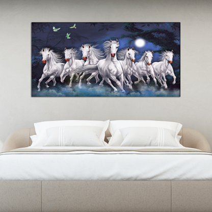 Horses Running at Night Canvas Print Wall Painting