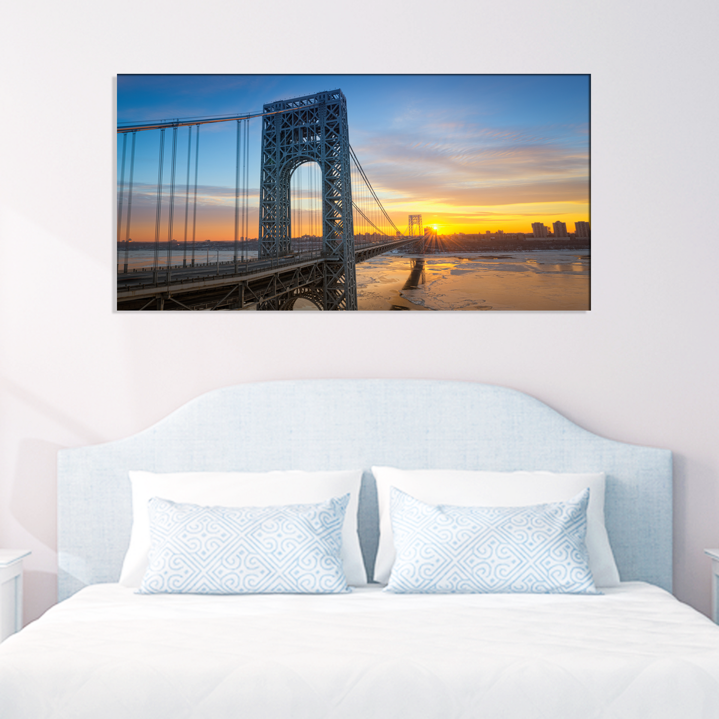 Bridge and Sunset Canvas Print Wall Painting