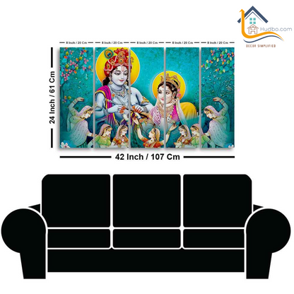 Lord Radha Krishna Religious MDF wall panel painting