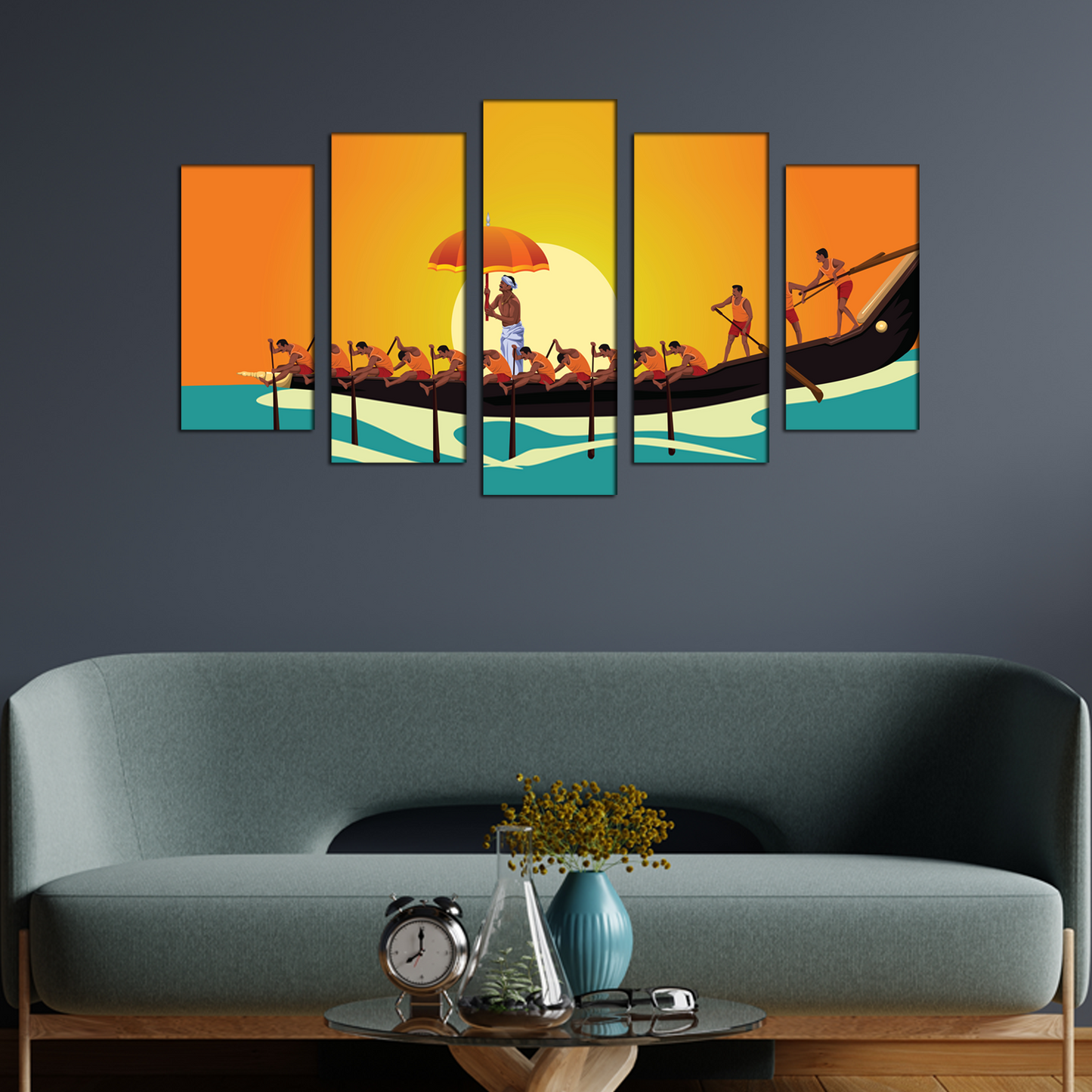 Boat race Abstract MDF wall panel painting