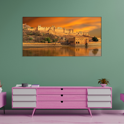 Amer With Sunset Canvas Print Wall Painting