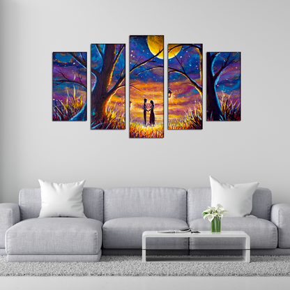 Beautiful Couple In Evening Landscape MDF Panel Painting